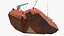 Split Hopper Barge Rusty Orange Rigged model