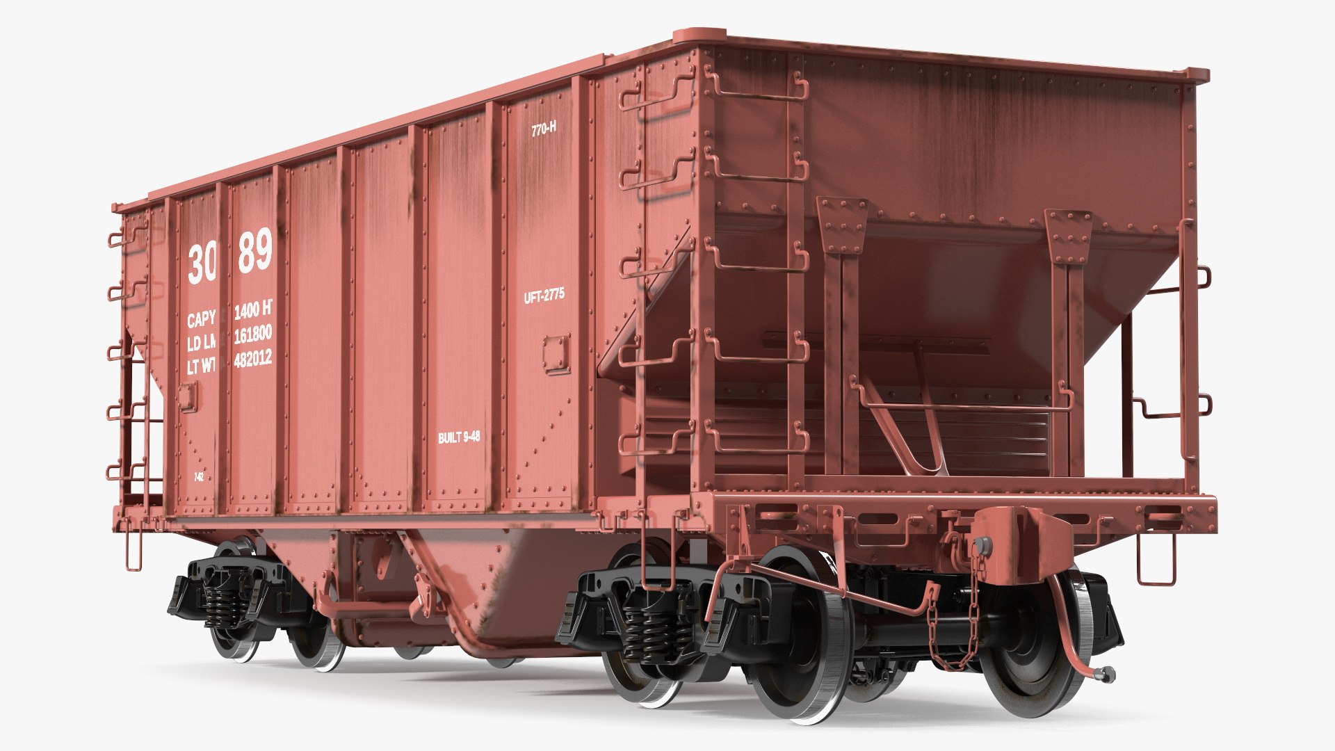 Railway Hopper Car 3D model preview