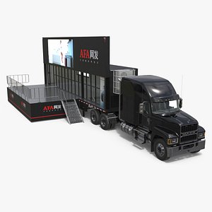3D AFA Truck-Mounted Exhibition Semi Trailer model