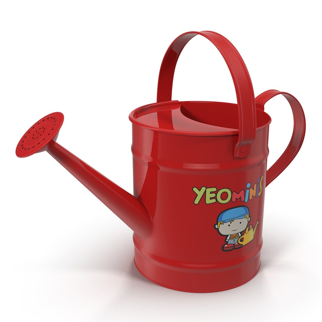 Kids Watering Can Red 3D model preview