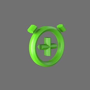 clock plus symbol 3D