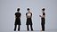 Basics0311 - A set containing 5 models of male and female adults standing working in hospitality lik