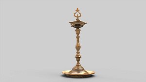 3D kuthuvilakku oil lamp model