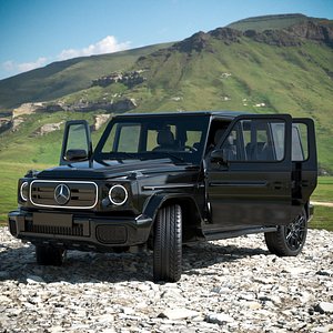 Mercedes-Benz G580 2025 Black Rigged for Maya 3D