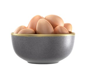 3D model serving bowl eggs