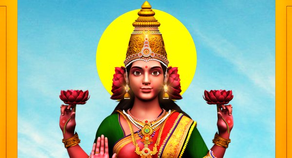 3D god lakshmi