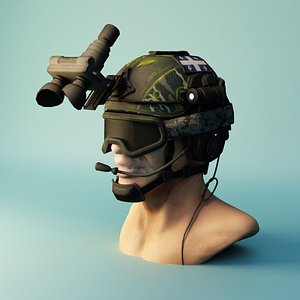 3D military helmet