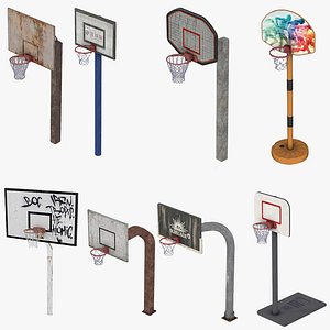Low-poly Basketball Hoops Collection