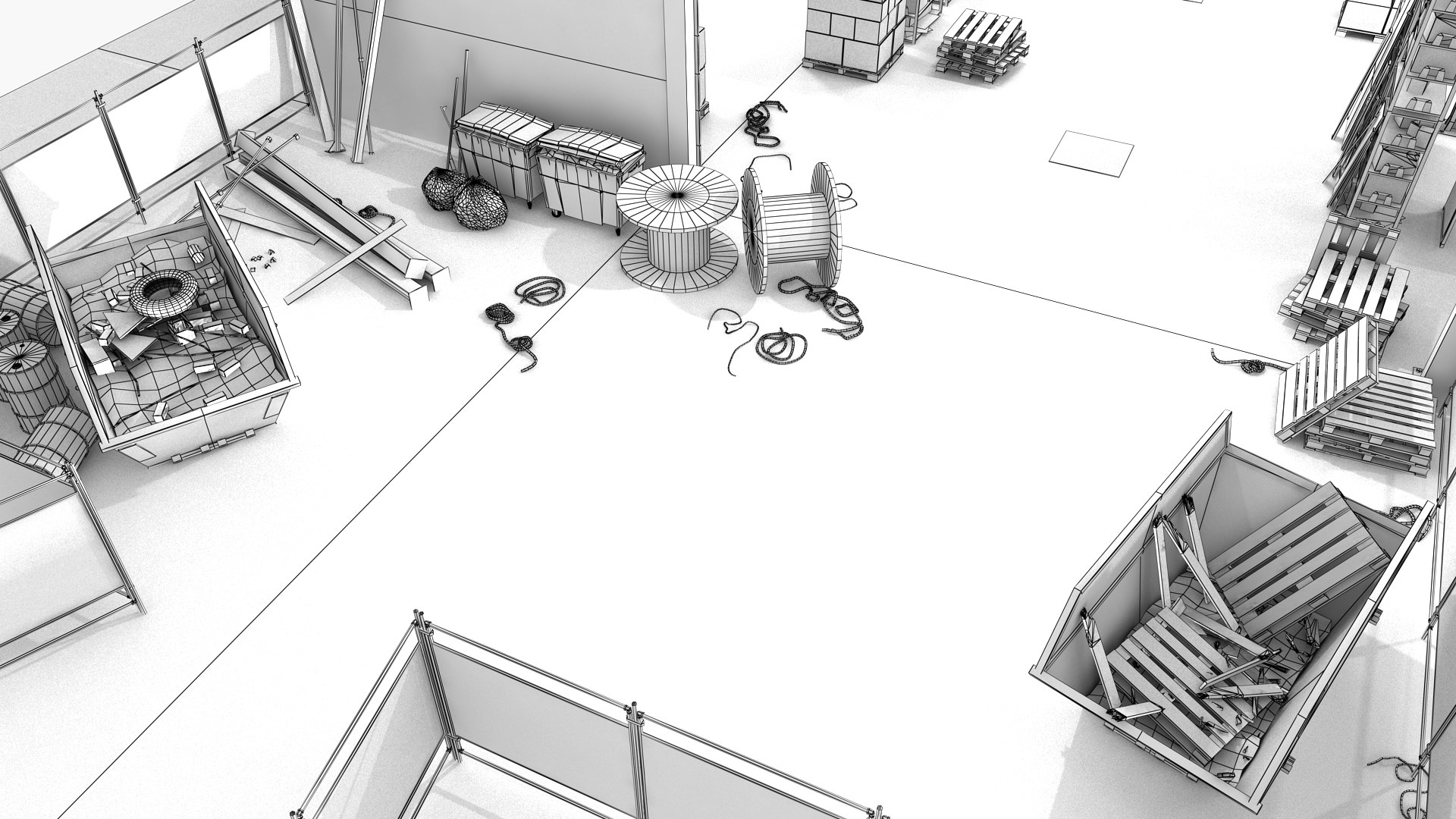 3D Model Logistics And Storage Warehouse Scene 01a - Stylised ...