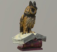 Owl statuette 3D scan LoRes and HiRes Low-poly