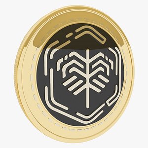 Emirex Token Cryptocurrency Gold Coin 3D model