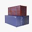 3D 20Ft Cargo Container - Blue
