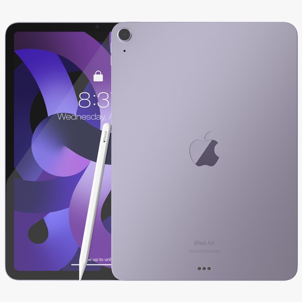 3D Purple iPad Air 5 2022 model