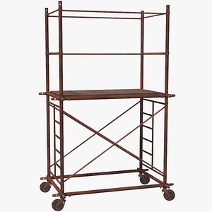 old scaffoldings modular industry 3D model