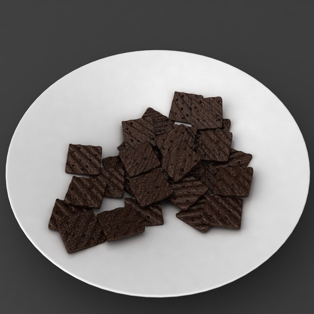 3D biscuit packets plate - TurboSquid 1160564
