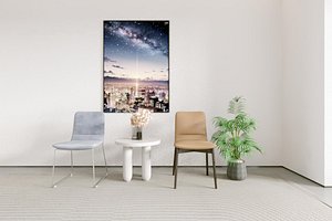 3D Modern leather single chair