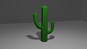 3D model low-poly cactus