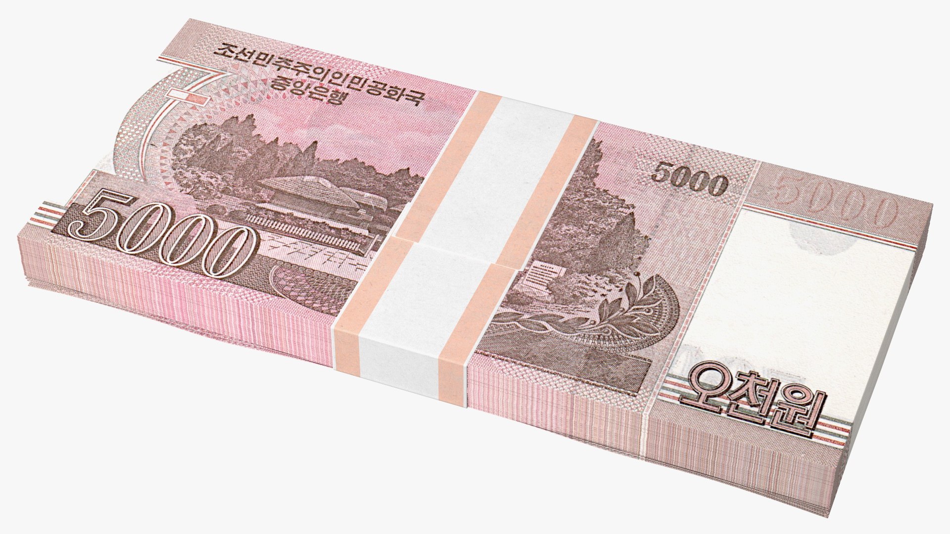 3D North Korea 5000 Won Banknotes 2008 Pack - TurboSquid 1732437
