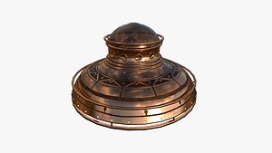 Alien Spaceship UFO F06 Copper - Sci Fi Spacecraft Design 3D model