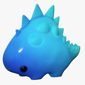 Dinosaur Cartoon Blue Animated PBR