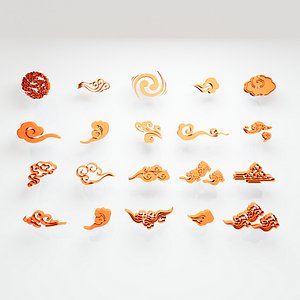 vdb collection Stylized auspicious clouds 20pack colorful