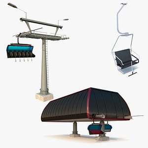 chairlift seat station 3D model