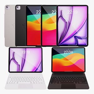 iPad Air 13 inch Purple M2 2024 With Magic Keyboard 3D model