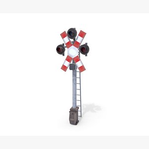 3D railway crossing traffic light