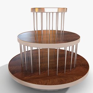 New Shop Luxurious circular round spherical Metal Wood Wooden Stand Modern Scifi sci-fi deluxe high-end upscale upmarket high-class furniture light