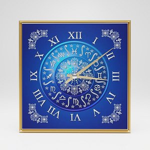 3D model Wall clock Horoscope