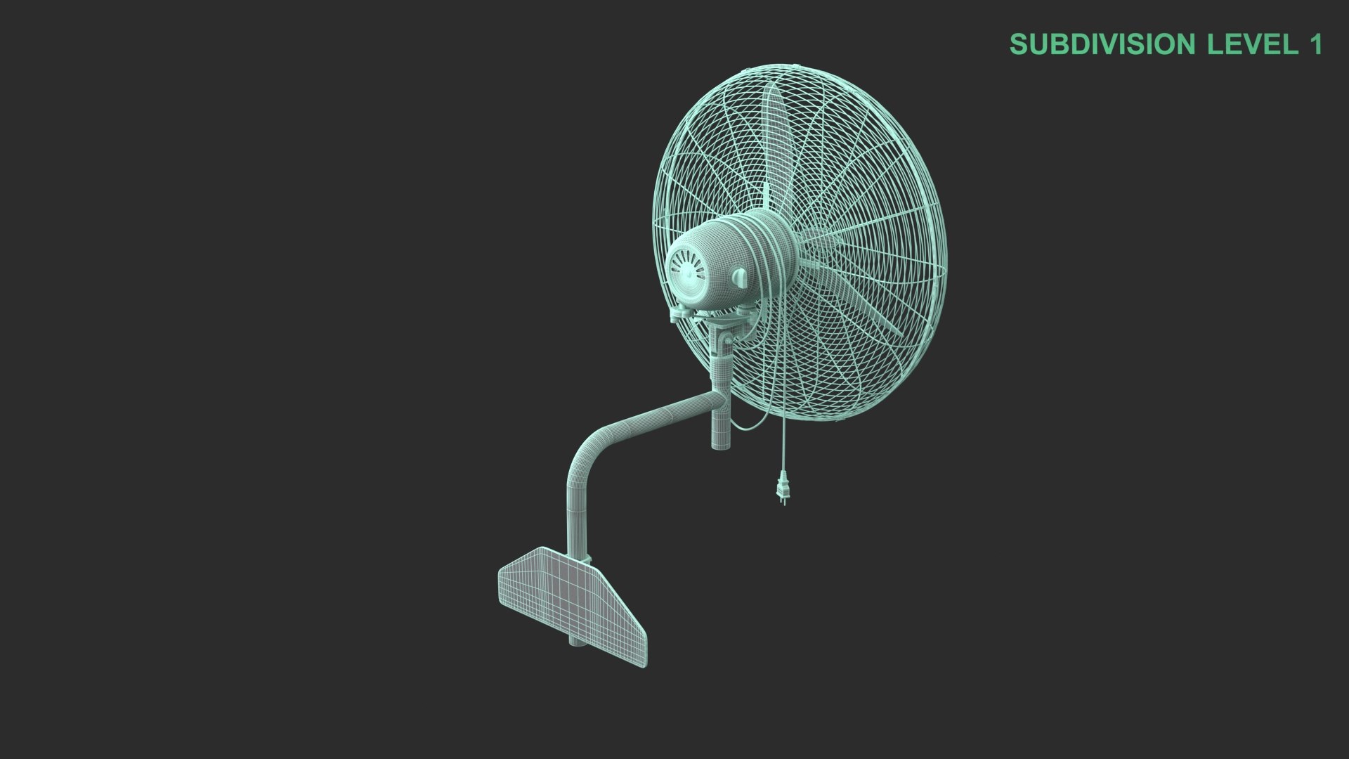 Wall Mounted Fan 3D https://p.turbosquid.com/ts-thumb/DN/sVvx0G/8D/wireframe_0006/jpg/1739274056/1920x1080/fit_q87/3be64e745bf3e8102cd2a5dead5b655a9eee9146/wireframe_0006.jpg