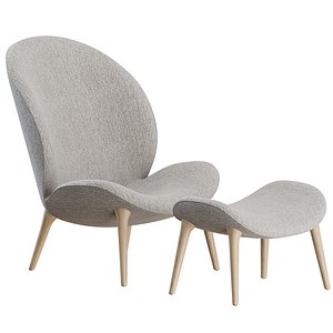 Lodge Lounge Chair and Footstool by Vipp