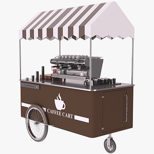 Coffee Cart With Coffee Makers 3D model
