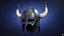 free viking horned helmed low-poly 3d model
