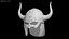 free viking horned helmed low-poly 3d model