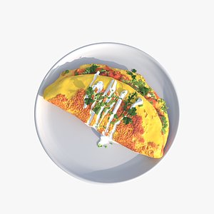 3D Fresh Omlette with Herbs