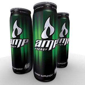 3d model of amp energy drink