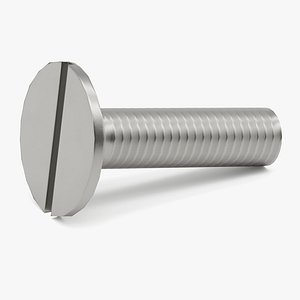 Slotted Machine Screw - Game-Ready Low-Poly 3D