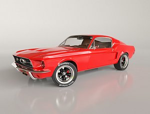 3D mustang fastback 1967 model