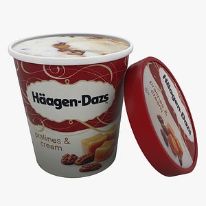 3D Haagen Dazs Pralines and Cream ice cream model