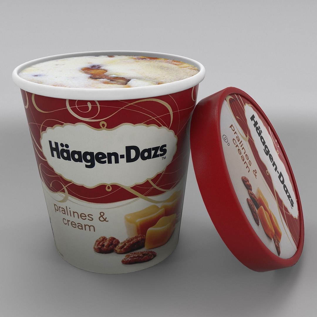 3D Haagen Dazs Pralines And Cream Ice Cream Model - TurboSquid 2017389