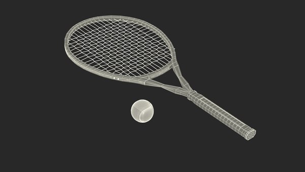 modelo 3d Raqueta de tenis negra y pelota de tenis - TurboSquid 2146532