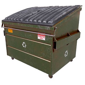 3D pbr dumpster model