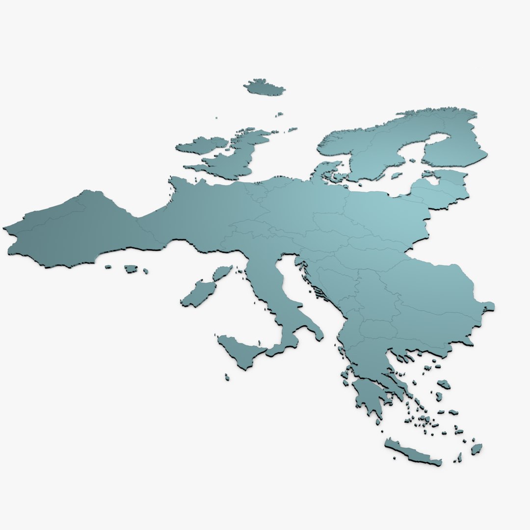 欧洲地图3d模型