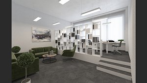 3D modern office rooms