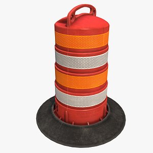 3D traffic road barrel