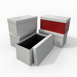 Rigid Box - Rectangular with Lift-Off Lid 3D model