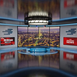 TV News Studio 3D