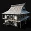 JAPAN CHINESE ASIAN FEUDAL HUT HOUSE DOJO CABIN VILLAGE SAMURAI