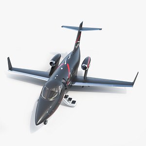 HondaJet Elite II Light Jet Aircraft Black Rigged for Cinema 4D